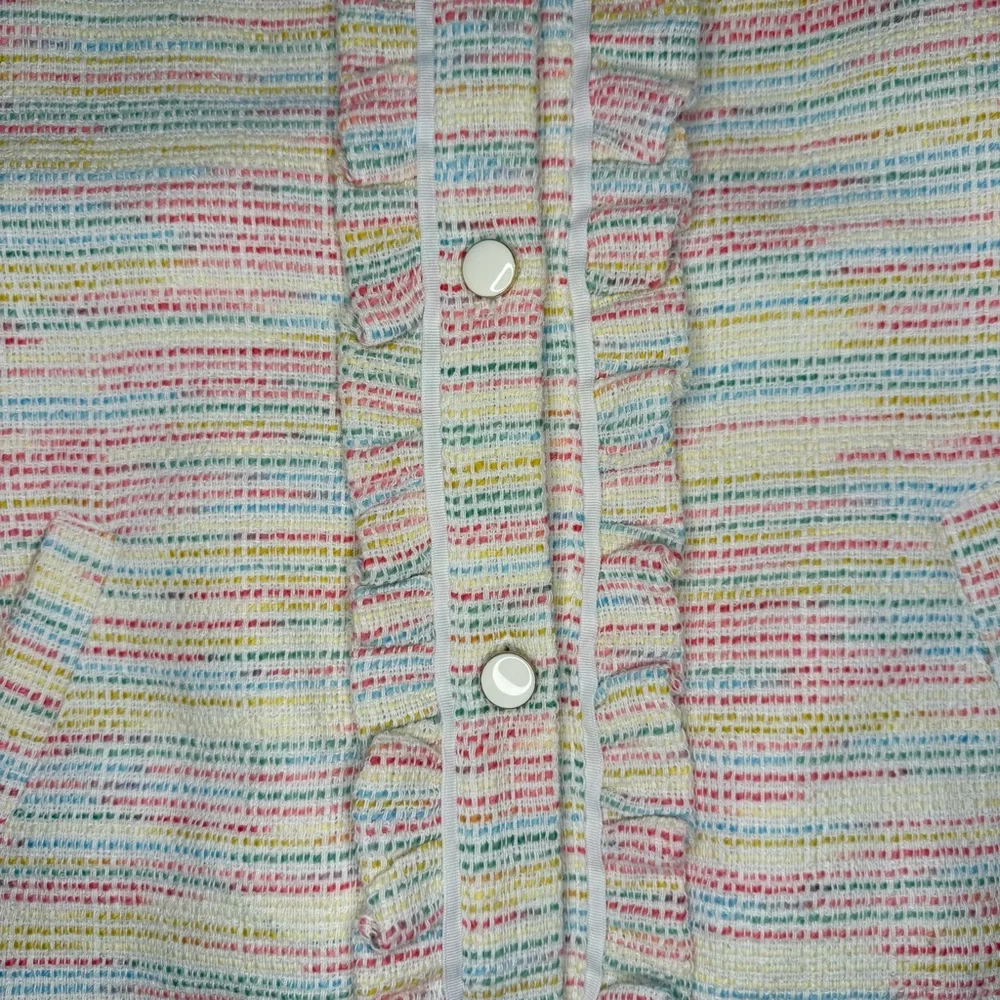 Janie and Jack Boucle Pastel Ruffle Front Jacket